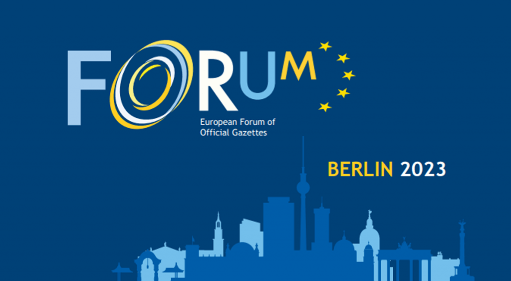 Imagem oficial da 19.ª Edição do Fórum Europeu de Jornais Oficiais